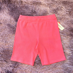 Paper Flower - Pink Rib Bike Shorts