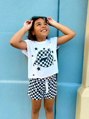 Paper Flower - Lips Checkered Graphic Tee