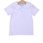 Trotter Street Kids - Ruffle Collar Polo - White