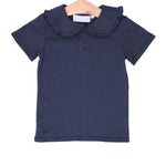 Trotter Street Kids - Ruffle Collar Polo - Navy