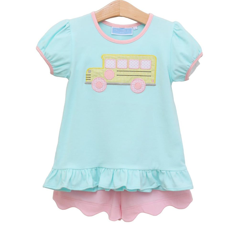 Trotter Street Kids - Bus Ruffle Short Set