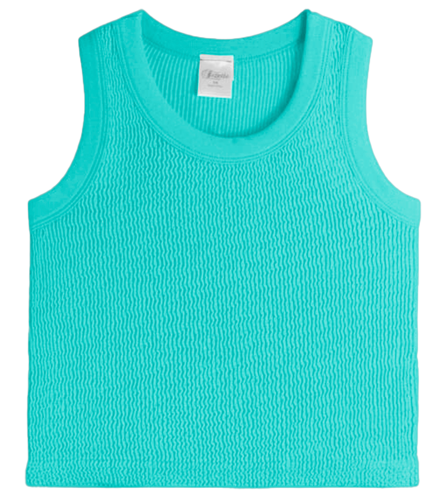 Smocked Tank Top - Turquoise Blue