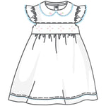 Magnolia Baby - Charlotte's Classics Smocked Collar Flutters Toddler Dress Sky Blue