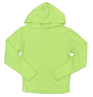 Suzette - Lime Green Waffle Pullover Hoodie