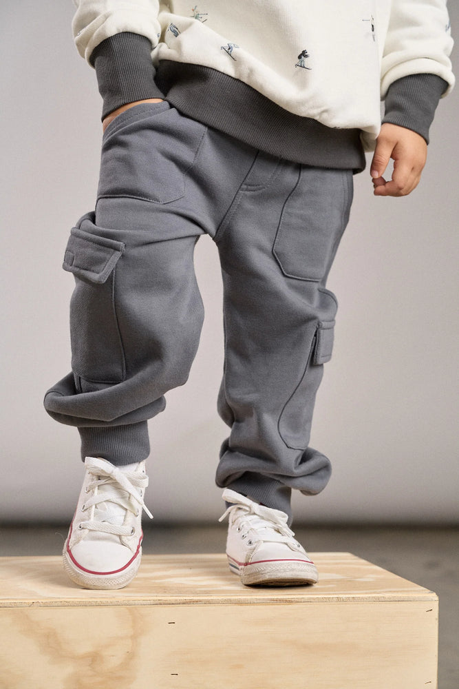 Little Bipsy - Stitch Pocket Cargo Jogger - Smoke