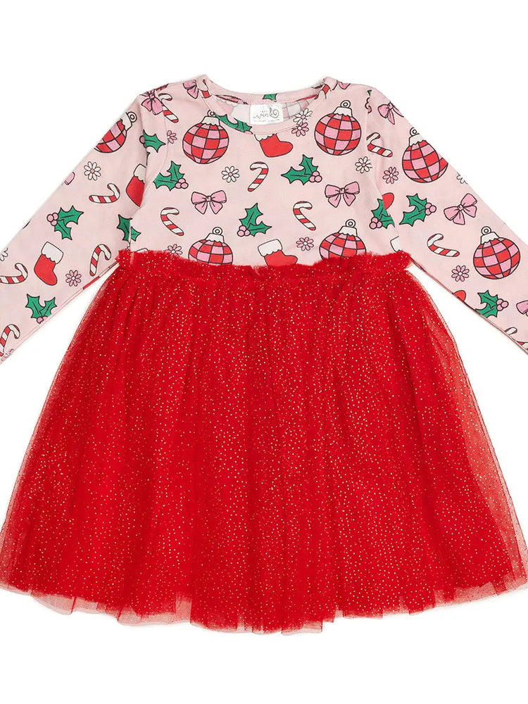 Sweet Wink - Disco Christmas Long Sleeve Tutu Dress