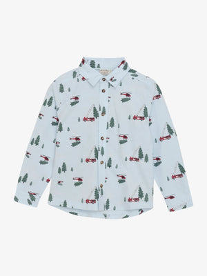 minymo - Firetruck Christmas Button Up