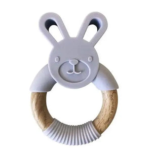 Chewable Charm - Bunny Silicone + Wood Teether - Lavender