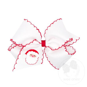 Wee Ones - Holiday King Grosgrain Hair bow with Moonstitch Edge