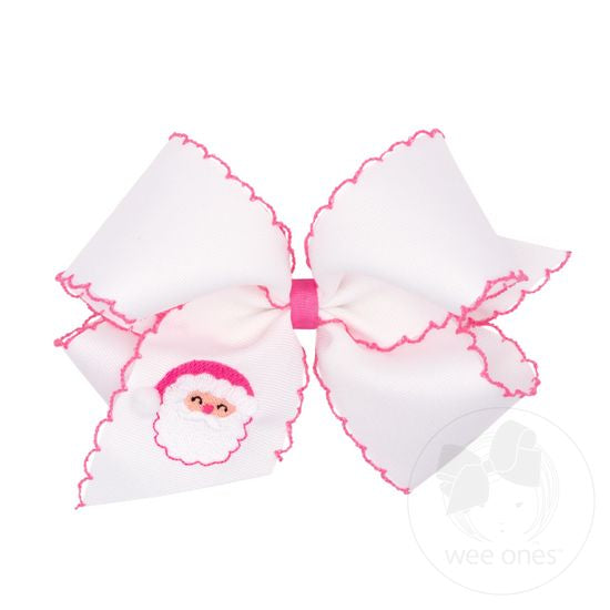 Wee Ones - Holiday King Grosgrain Hair bow with Moonstitch Edge