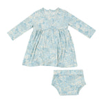 Angel Dear - Blue meadow Floral Dress & Bloomer Set