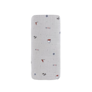 Ely's & Co - Printed Nautical Bule Muslin Swaddle