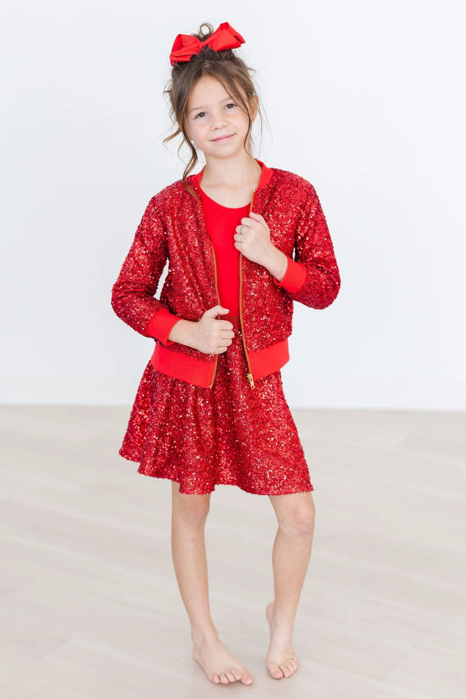 Mila & Rose - Red Sequin Twirl Skort