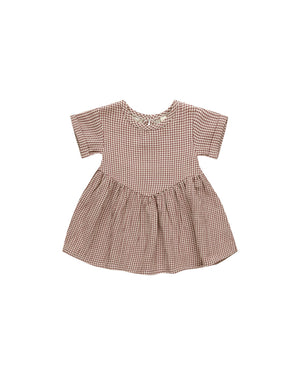 Quincy Mae - Plum Gingham Brielle Dress