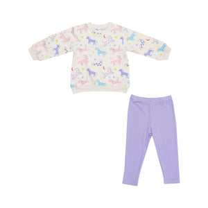 Angel Dear - Fun Unicorns Puffy Sweatshirt & Legging Set