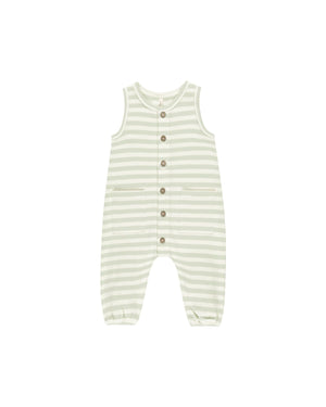 Quincy Mae - Mint Stripe Waffle Jumpsuit
