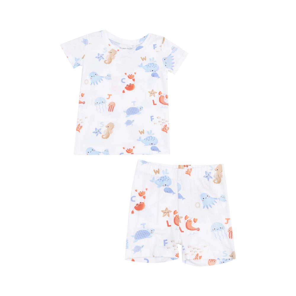 Angel Dear - Coastal ABCs Two Piece Short Lounge set