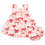 Pink Chicken - Baby Girls Camelia Dress Set - Valentines Bows