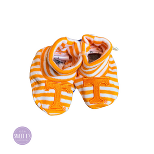 Game Day - Orange and White Stripe Power T Booties