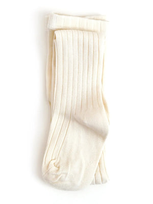 Little Stocking Co. - Ivory Ribbed Knit Tights