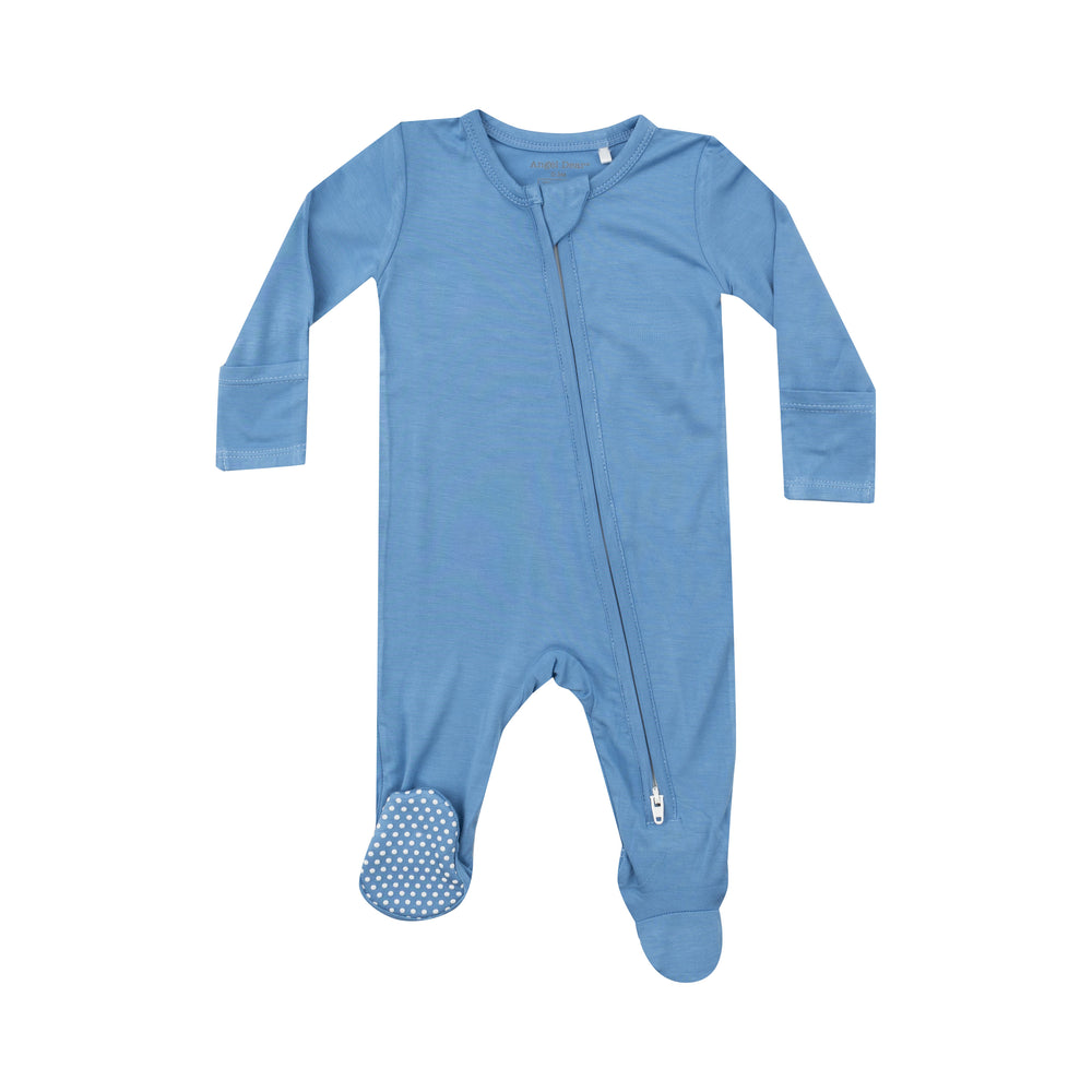 Angel Dear - Lichen Blue Zip Footie