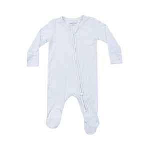 Angel Dear - Light Blue Stripe Zip Footie