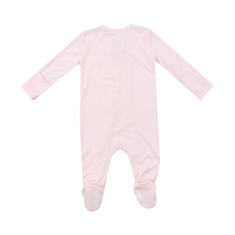 Angel Dear - Light Pink Stripe Zip Footie