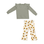 Angel Dear - Sunflower Ruffle Top & Flare Pant