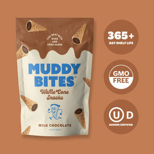 Muddy Bites - Milk Chocolate Bite-Sized Waffle Cones Snacks