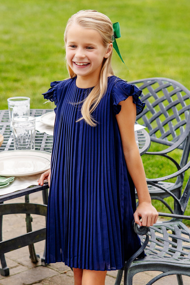 The Beaufort Bonnet Company - Nantucket Navy Piper Pleated Dress