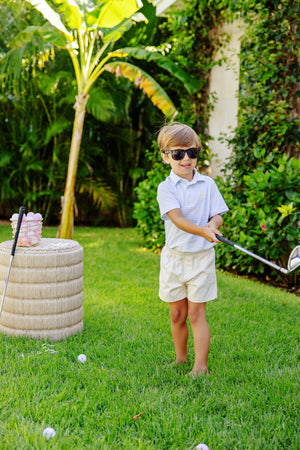 The Beaufort Bonnet Company - Prim and Proper Polo SS-Pima - Buckhead Blue Stripe/Seaside Sunny Yellow