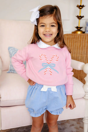 The Beaufort Bonnet Company - Isabelle's Intarsia Sweater Hamptons Hot Pink/Candy Canes