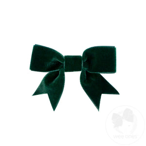 Wee Ones - Mini Velvet Two-Loop Bow with Fancy Cut Tail