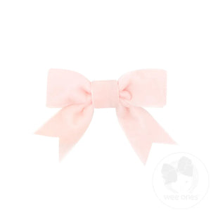 Wee Ones - Mini Velvet Two-Loop Bow with Fancy Cut Tail