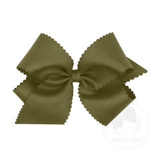 wee ones - Medium Grosgrain Hair Bow with Scalloped Edge