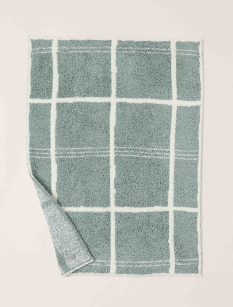 Barefoot Dreams - CozyChic® Grid Plaid Stroller Blanket Sage/Cream