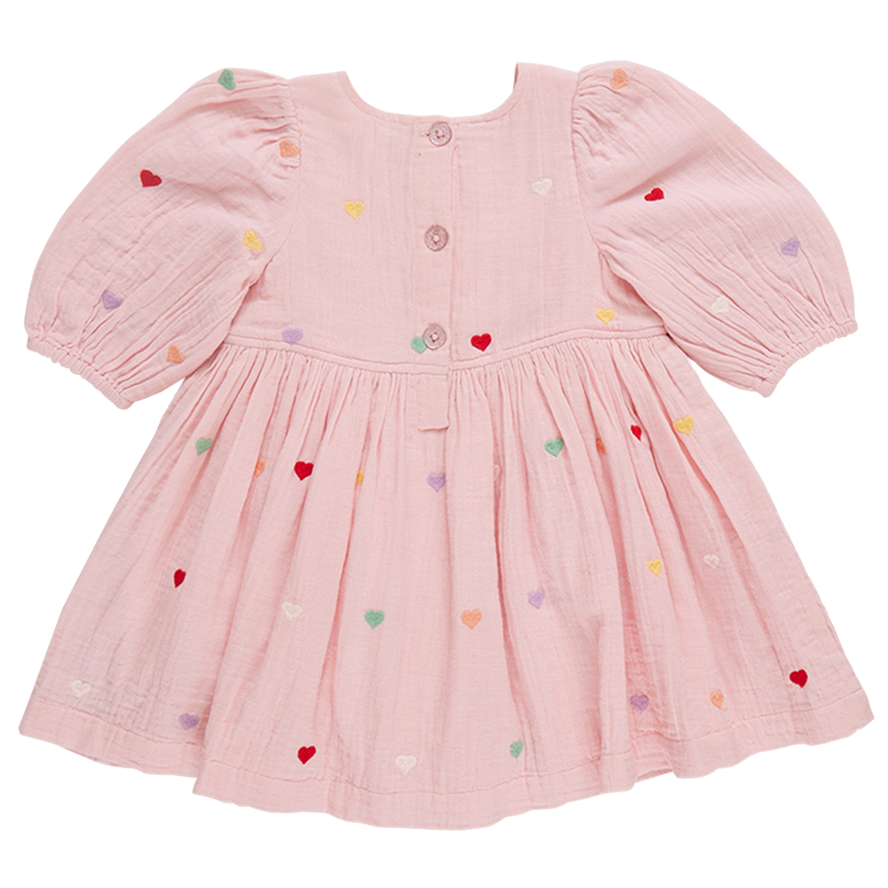 Pink Chicken - Girls Brooke Dress - Candy Heart Embroidery