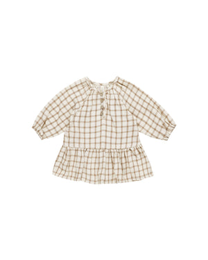 Quincy Mae - Cinnamon Plaid Lany Dress