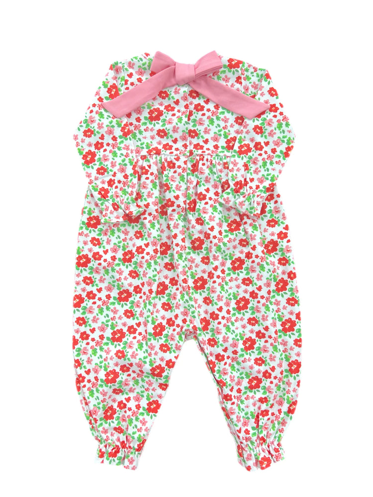 James & Lottie - Isla Knit Long Bubble - Red & Pink Floral