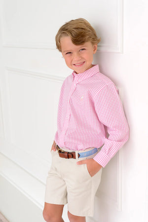 The Beaufort Bonnet Company - Hamptons Hot Pink Windowpane Dean's List Dress Shirt
