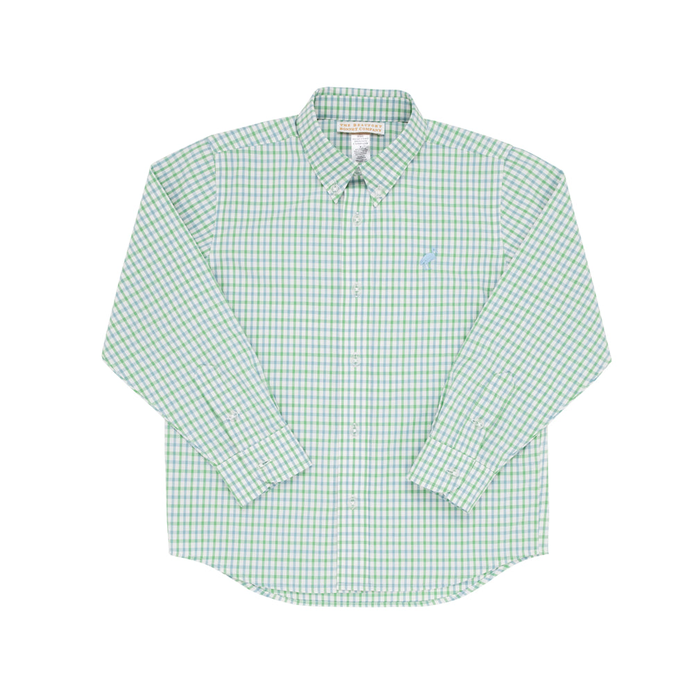 The Beaufort Bonnet Company - Kiawah Kelly Green Barrington Blue Dean's List Dress Shirt