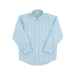 The Beaufort Bonnet Company - Dean's List Dress Shirt - Sunrise Blvd. Blue & Turks Teal Chandler Check with Multicolor Stork