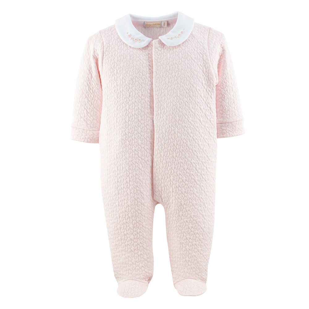 Baby Club Chic - Hearts Footie with Embroidered Collar