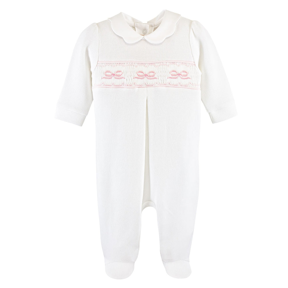 Baby Club Chic - English Knot Smocked Collared Footie