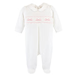 Baby Club Chic - English Knot Smocked Collared Footie