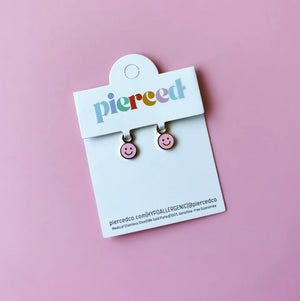 Pierced and Co -Pink Smiley Charms