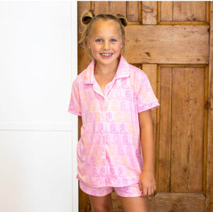 The Royal Standard - Girl's Cowgirl Walk Sleep Short Set