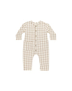 Quincy Mae - Cinnamon Plaid Pocketed Woven Jumpsuit