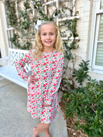 Be Elizabeth - Pink & Red Floral Long Sleeve Knit Dress