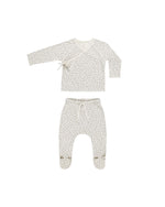 Quincy Mae - Scatter Wrap top + Footed Pant Set